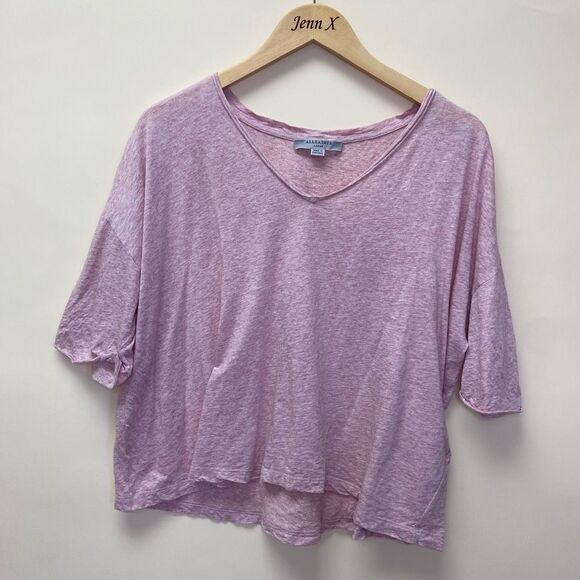 Allsaints Ada Purple V-neck Tee Shirt Size L Short Sleeve Oversized Casual - Picture 1 of 7